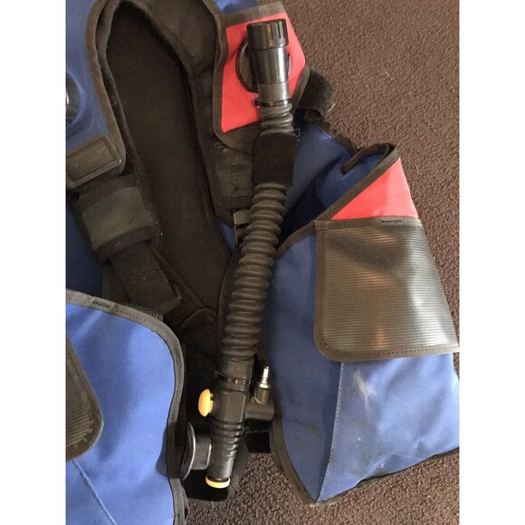 Vintage Men's Cousteau Blue Red Weighted Scuba Dive BCD Vest Untested - Picture 5 of 5